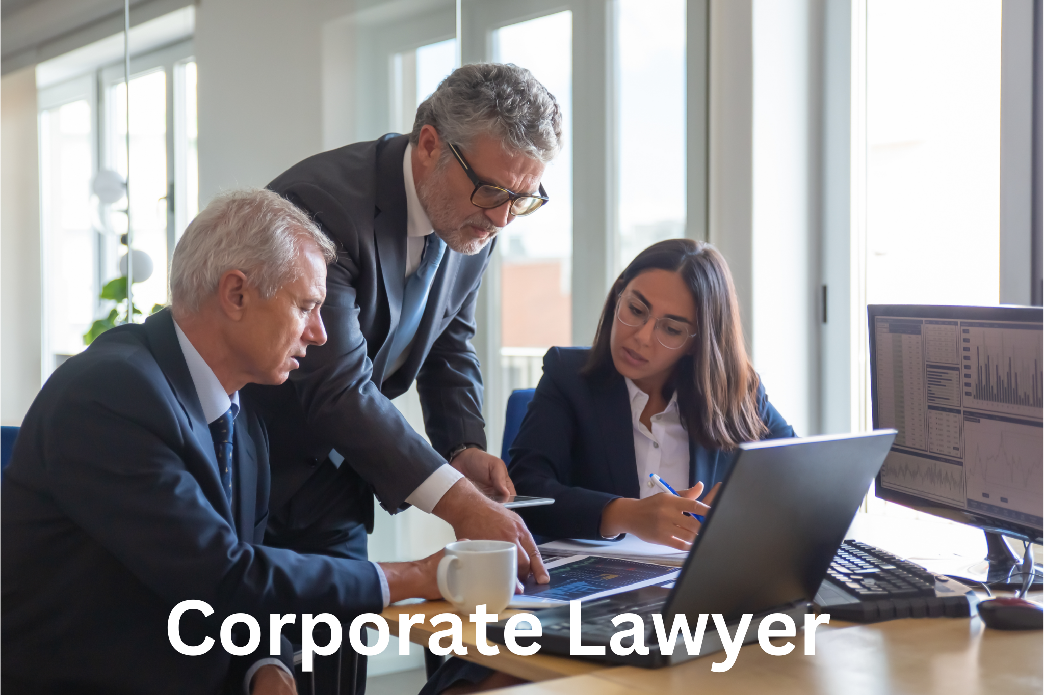 a business man consulting with a corporate lawyer on legal matter